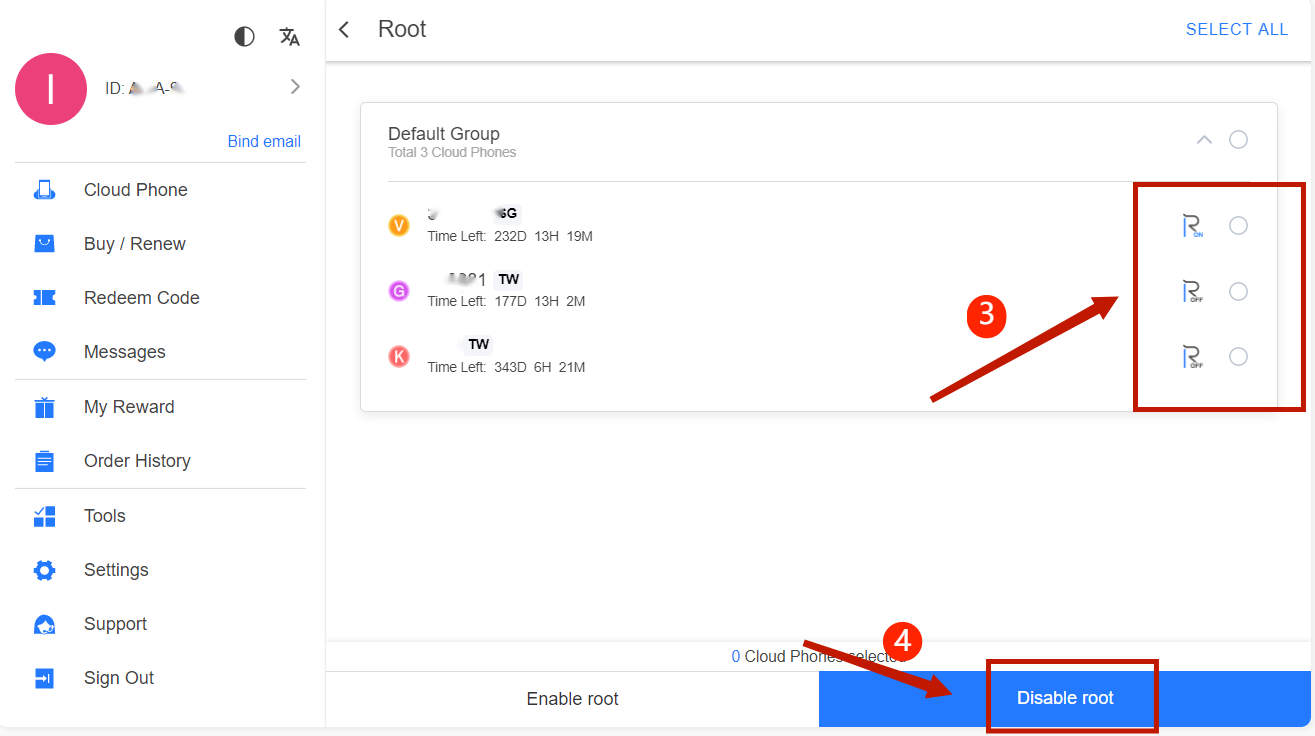 Tools, disable root